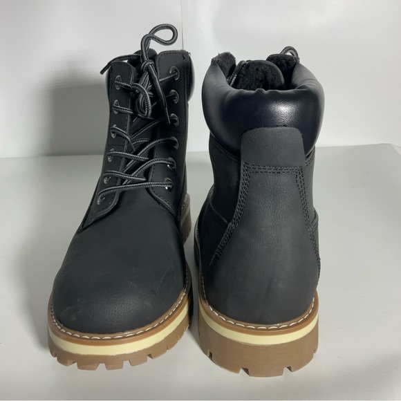 Bruno Marc Black Lace-Up Ankle Boot with Rubber Sole Padded Ankle Padding Sz 9.5 - Picture 10 of 16